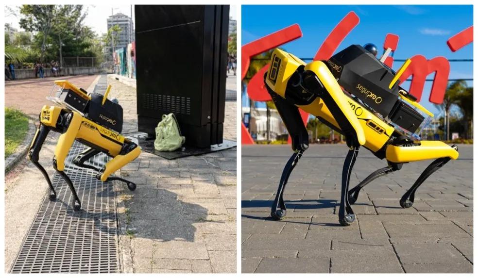 Cão-robô Yellow que pode detectar vazamentos de gás auxiliou equipe de segurança no The Town